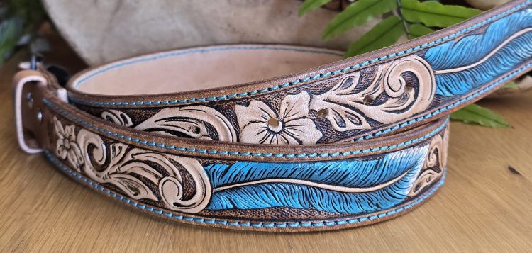 western bohemian belt tooled leather coygirl